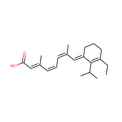 CCC1=C(C(C)C)/C(=C/C(C)=C\C=C/C(C)=C/C(=O)O)CCC1 ZINC000029405297