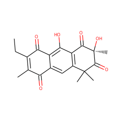 CCC1=C(C)C(=O)c2cc3c(c(O)c2C1=O)C(=O)[C@@](C)(O)C(=O)C3(C)C ZINC000014453166