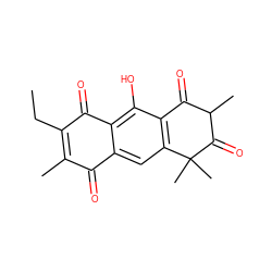 CCC1=C(C)C(=O)c2cc3c(c(O)c2C1=O)C(=O)C(C)C(=O)C3(C)C ZINC000101164599