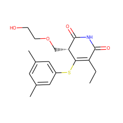 CCC1=C(Sc2cc(C)cc(C)c2)[C@H](COCCO)C(=O)NC1=O ZINC000102816294