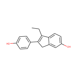 CCC1=C(c2ccc(O)cc2)Cc2cc(O)ccc21 ZINC000013555419