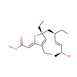 CCC1=C[C@@](CC)(C[C@H](/C=C/[C@H](C)O)CC)O/C1=C\C(=O)OC ZINC000095574657