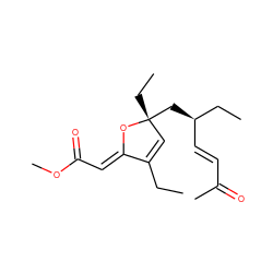 CCC1=C[C@@](CC)(C[C@H](/C=C/C(C)=O)CC)O/C1=C\C(=O)OC ZINC000095573464