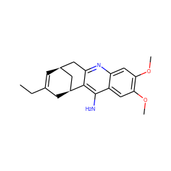 CCC1=C[C@H]2Cc3nc4cc(OC)c(OC)cc4c(N)c3[C@@H](C1)C2 ZINC000045285514