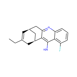 CCC1=C[C@H]2Cc3nc4cccc(F)c4c(N)c3[C@@H](C1)C2 ZINC000013835509