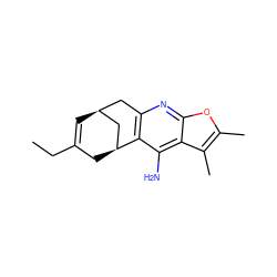 CCC1=C[C@H]2Cc3nc4oc(C)c(C)c4c(N)c3[C@@H](C1)C2 ZINC000045303293