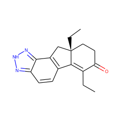 CCC1=C2c3ccc4n[nH]nc4c3C[C@]2(CC)CCC1=O ZINC000034003569