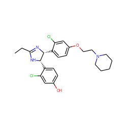 CCC1=N[C@H](c2ccc(OCCN3CCCCC3)cc2Cl)[C@H](c2ccc(O)cc2Cl)N1 ZINC000013607938