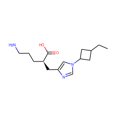 CCC1CC(n2cnc(C[C@@H](CCCN)C(=O)O)c2)C1 ZINC000169698744