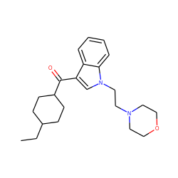 CCC1CCC(C(=O)c2cn(CCN3CCOCC3)c3ccccc23)CC1 ZINC000045315391