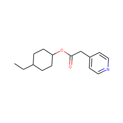 CCC1CCC(OC(=O)Cc2ccncc2)CC1 ZINC000026827104