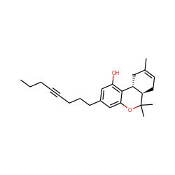 CCCC#CCCCc1cc(O)c2c(c1)OC(C)(C)[C@@H]1CC=C(C)C[C@@H]21 ZINC000013557638