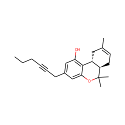 CCCC#CCc1cc(O)c2c(c1)OC(C)(C)[C@@H]1CC=C(C)C[C@@H]21 ZINC000013557647