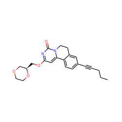 CCCC#Cc1ccc2c(c1)CCn1c-2cc(OC[C@@H]2COCCO2)nc1=O ZINC000142895601