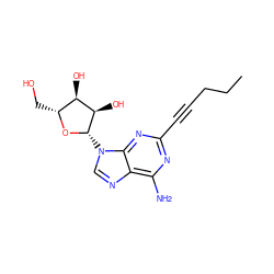 CCCC#Cc1nc(N)c2ncn([C@@H]3O[C@H](CO)[C@@H](O)[C@H]3O)c2n1 ZINC000012405266