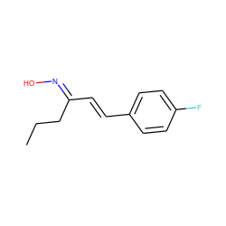 CCCC(/C=C/c1ccc(F)cc1)=N\O ZINC000116360410