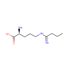 CCCC(=N)NCCC[C@H](N)C(=O)O ZINC000012503853