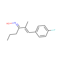 CCCC(=N\O)/C(C)=C/c1ccc(F)cc1 ZINC000116360532