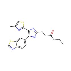 CCCC(=O)CCc1nc(-c2nc(C)cs2)c(-c2ccc3ncsc3c2)[nH]1 ZINC000095559138