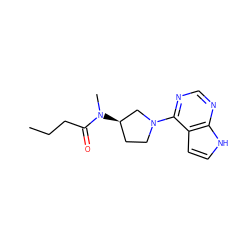 CCCC(=O)N(C)[C@@H]1CCN(c2ncnc3[nH]ccc23)C1 ZINC000149037602