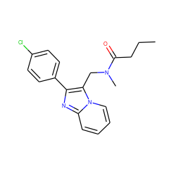 CCCC(=O)N(C)Cc1c(-c2ccc(Cl)cc2)nc2ccccn12 ZINC000000004507