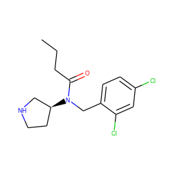 CCCC(=O)N(Cc1ccc(Cl)cc1Cl)[C@H]1CCNC1 ZINC000035812014