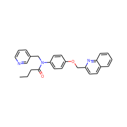 CCCC(=O)N(Cc1cccnc1)c1ccc(OCc2ccc3ccccc3n2)cc1 ZINC000095579218