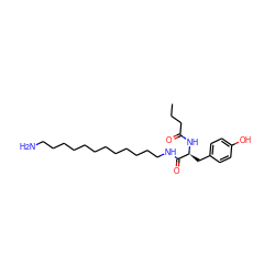 CCCC(=O)N[C@@H](Cc1ccc(O)cc1)C(=O)NCCCCCCCCCCCCN ZINC000005819669