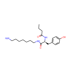 CCCC(=O)N[C@@H](Cc1ccc(O)cc1)C(=O)NCCCCCCCN ZINC000013587107