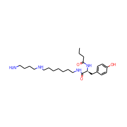 CCCC(=O)N[C@@H](Cc1ccc(O)cc1)C(=O)NCCCCCCCNCCCCN ZINC000013492674