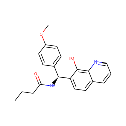 CCCC(=O)N[C@@H](c1ccc(OC)cc1)c1ccc2cccnc2c1O ZINC000000855579