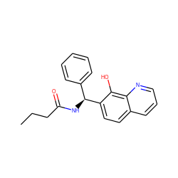 CCCC(=O)N[C@@H](c1ccccc1)c1ccc2cccnc2c1O ZINC000000102545