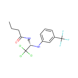 CCCC(=O)N[C@H](Nc1cccc(C(F)(F)F)c1)C(Cl)(Cl)Cl ZINC000002054637