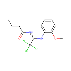 CCCC(=O)N[C@H](Nc1ccccc1OC)C(Cl)(Cl)Cl ZINC000002688217