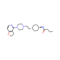 CCCC(=O)N[C@H]1CC[C@H](CCN2CCN(c3nccc4c3CCO4)CC2)CC1 ZINC000261070915