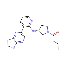 CCCC(=O)N1CC[C@@H](Nc2ncccc2-c2cnc3[nH]ccc3n2)C1 ZINC000168724049