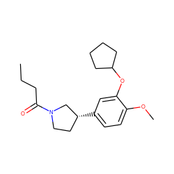 CCCC(=O)N1CC[C@@H](c2ccc(OC)c(OC3CCCC3)c2)C1 ZINC000013741118