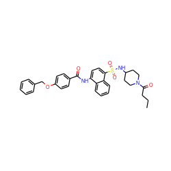 CCCC(=O)N1CCC(NS(=O)(=O)c2ccc(NC(=O)c3ccc(OCc4ccccc4)cc3)c3ccccc23)CC1 ZINC000038151316