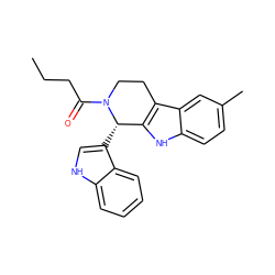 CCCC(=O)N1CCc2c([nH]c3ccc(C)cc23)[C@@H]1c1c[nH]c2ccccc12 ZINC000049802920