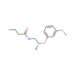 CCCC(=O)NC[C@@H](C)Oc1cccc(OC)c1 ZINC000058592310