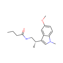 CCCC(=O)NC[C@@H](C)c1cn(C)c2ccc(OC)cc12 ZINC000036188179