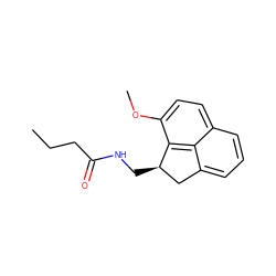 CCCC(=O)NC[C@@H]1Cc2cccc3ccc(OC)c1c23 ZINC000013834454