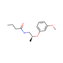 CCCC(=O)NC[C@H](C)Oc1cccc(OC)c1 ZINC000058592308