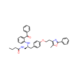 CCCC(=O)NC[C@H](Cc1ccc(OCCc2nc(-c3ccccc3)oc2C)cc1)Nc1ccccc1C(=O)c1ccccc1 ZINC000028704608