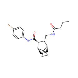 CCCC(=O)NC[C@H]1[C@H](C(=O)Nc2ccc(Br)cc2)[C@@H]2C=C[C@H]1C21CC1 ZINC000168455065