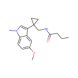 CCCC(=O)NCC1(c2cn(C)c3ccc(OC)cc23)CC1 ZINC000036188177