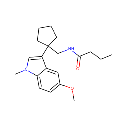 CCCC(=O)NCC1(c2cn(C)c3ccc(OC)cc23)CCCC1 ZINC000035899742