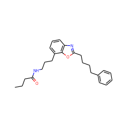 CCCC(=O)NCCCc1cccc2nc(CCCCc3ccccc3)oc12 ZINC000027210680