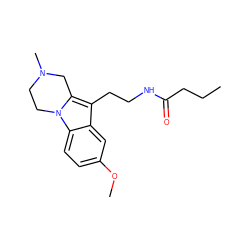 CCCC(=O)NCCc1c2n(c3ccc(OC)cc13)CCN(C)C2 ZINC000042921753