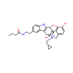 CCCC(=O)NCCc1ccc2[nH]c3c(c2c1)C[C@@]1(O)[C@H]2Cc4ccc(O)c5c4[C@@]1(CCN2CC1CC1)[C@H]3O5 ZINC000026938296